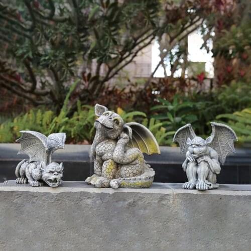 Garden ornament art statues and sculptures outdoor Resin little monster demon angel statue Creative animal courtyard decoration
