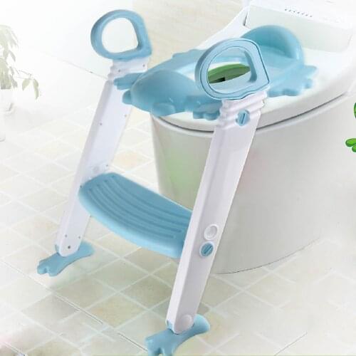 Baby Toilet Seat Baby Folding Potty Trainer Seat Chair Step With Adjustable Ladder Child Potty Seat Toilet