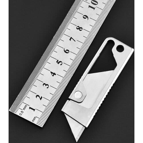 Stainless Steel Folding Utility Knife Wallpaper Knife Multi-function Paper Cutter Courier Knife Student Manual Knife