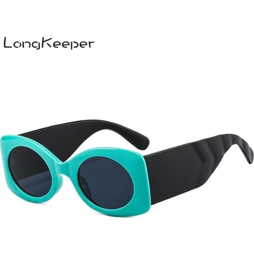 Fashion Colorful Sunglasses Women Vintage Brand Designer Oval Lens Eyewear Men Retro Wide Legs Sun Glasses Shades UV400