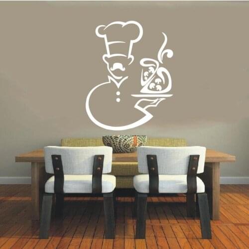 Wall Decal Vinyl Sticker Cook Chef Houseware Art Murals Design Interior Modern Cafe Dining Room Kitchen Wall Poster Decor WW-372