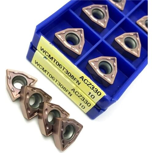 20PCS WCMT06T308 FN ACZ330 drill Indexable turning tool wcmt 06t308 CNC lathe Hard Alloy Carbide Cutter Turning tools inserts