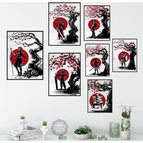 Japanese Characters Anime Wall Art Paint Wall Decor Canvas Prints Canvas Art Poster Oil Paintings No Frame