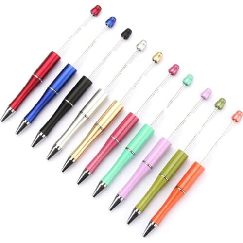10Pcs/Lot Plastic Beadable Pen Bead Pens Ballpoint Pen Gift Ball Pen Kidsparty Personalized Gift Wedding Gift for Guests