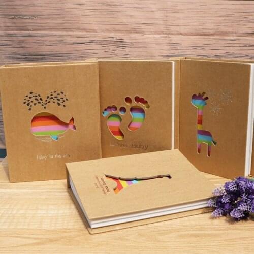 100Pockets 6Inch Baby Souvenirs Growth Memorial Picture Photo Frame Photo Album Baby for Kids Gifts Hand & Footprint Imprint