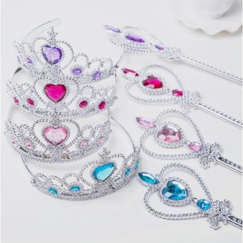 2Piece / Set Sweet tiara rapunzel Elsa Kids Headband Crown Girl Magic Tights Party Gift Hair Jewelry Cosplay Accessories
