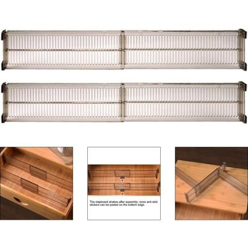 2Pcs/Set Adjustable Drawer Cabinet Storage Partition Divider DIY Organizer Drawer Partition Organizer for Kitchen Dress