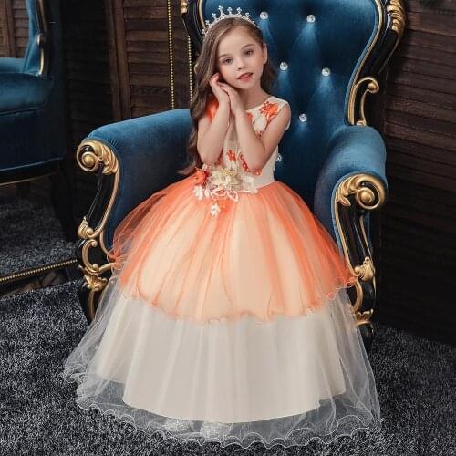 Flower Girl Dresses Tulle 2019 Appliqued Pageant Dresses For Girls First Communion Dresses Kids Prom Dresses
