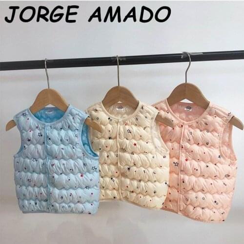 2020 Winter Baby Vest Boys Girls printing down cotton Sleeveless Coat Toddler Vest Children Clothes MX001