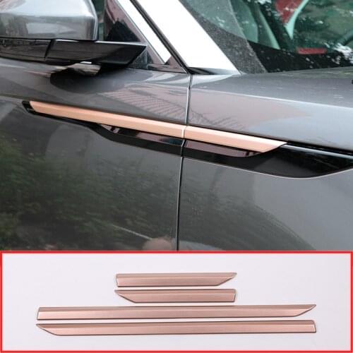 4pcs Rose Golden Side Fender Cover Trim ABS Plastic For Land Rover Range Rover Velar 2017 2018 Car Accessories