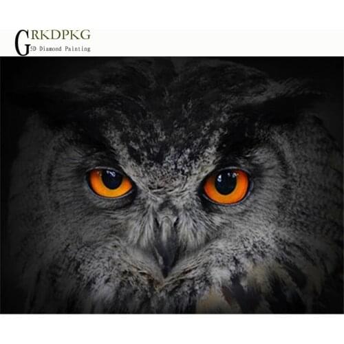 5D DIY Diamond Painting Owl bird Needlework Embroidery Cross Stitch Round Rhinestone Decoration Crafts Wedding decoration drill