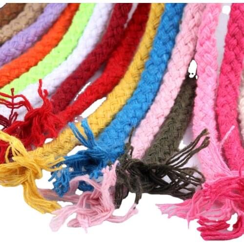 80Meters/lot 5mm Cotton Cord Color 8-strand Twisted Hollow Cotton Rope For Bag Home Decor DIY Handmade Craft Accessories