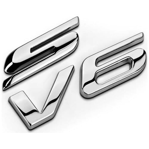 1 Pcs s v6 car emblem stick Car Chrome Badge Emblem Genuine OEM 'TITANIUM' MkV Kuga EcoSport Car Styling