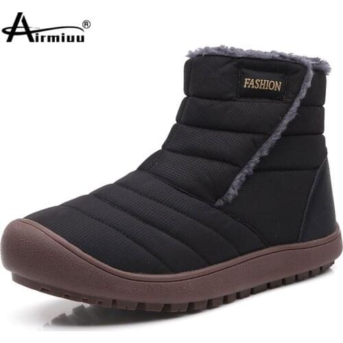 Men Winter Snow Boots Fashion Couple Warm Plush Ankle Boots Fur Men Sneakers Unisex Botas Wear-Resistant Footwear Big Size 36-46