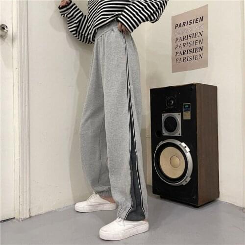 ZCSMLL Sports and leisure straight leg trousers womens spring autumn Korean loose versatile drape high-waisted wide-leg pants