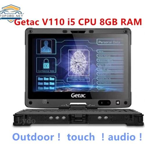 Used laptop Getac V110 i5 4300U 8GB Ram Tough Screen Fast Speed Tablet PC battery charger for Auto Diagnosis tool alldata softwa