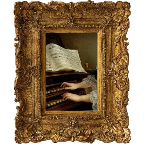 European style fingertip melody series decorative painting with canon color iris retro frame, gift box