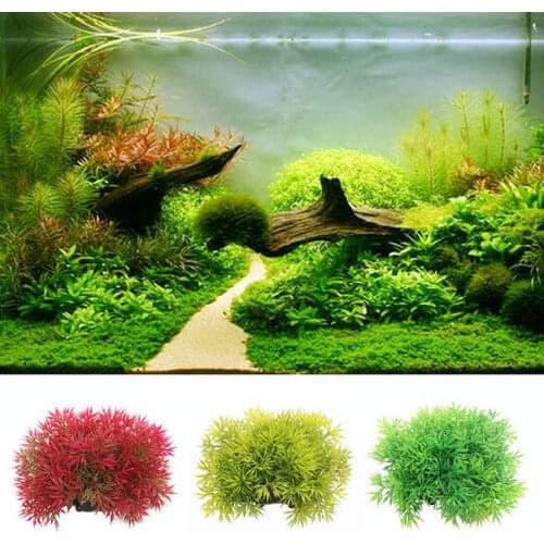 Water Grass Fish Tank Decor Plastic Easy Cleaning Short Wide Plant For Aquarium Fish Tank Ornament Decoration New