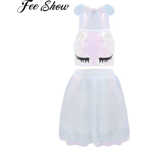 Toddler Kids Baby Girls Summer Clothing Sets Sequins Top + Mesh Skirt 2Pcs Outfits Children Princess Birthday Party Dresses