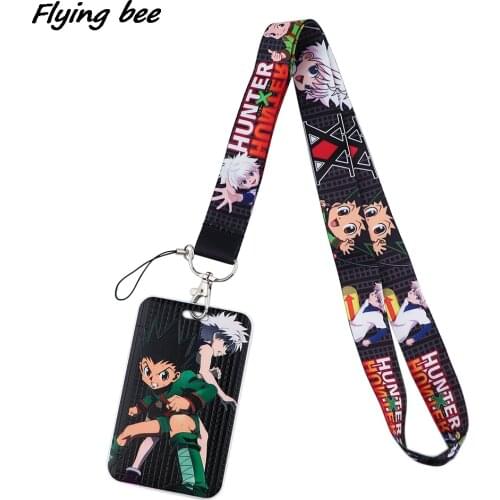 Flyingbee X1739 Hunter Boy Cartoon Lanyard Card Holder Student Hanging Neck Mobile Phone Lanyard Badge Subway Access Card Holder