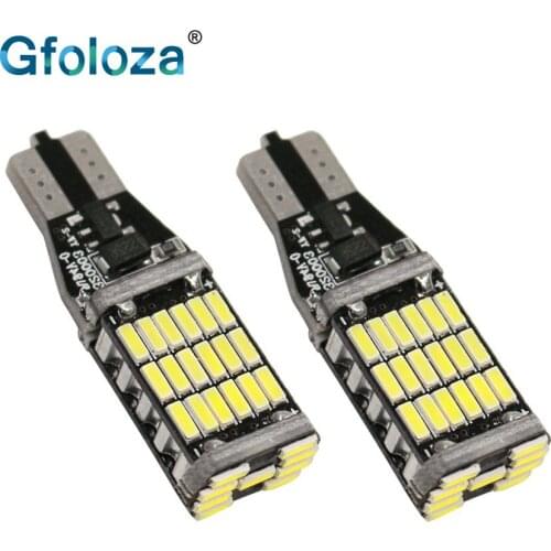 Gfoloza 2Pcs W16W LED Canbus Bulbs T15 Car Reversing Lamp Backup Light 4014 45-SMD White 12V