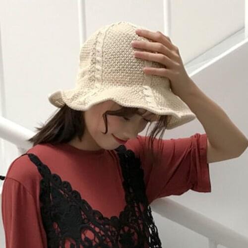 Cotton linen fisherman hat spring summer women fashion Bucket hat Bonnet peaked cap Panama hat bonnet Fishing hat chapeu bucket