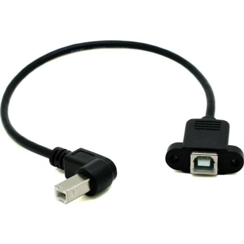 USB Type B Male to Female Printing Cable Printer Scanner Extension Cord Panel Mount Extend Cable Right Angle USB B Printer Cable