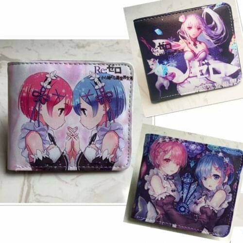 Anime Re:Life in a different world from zero Emilia Wallet Fashion PU Leather Purse Cosplay Short Wallets Gift