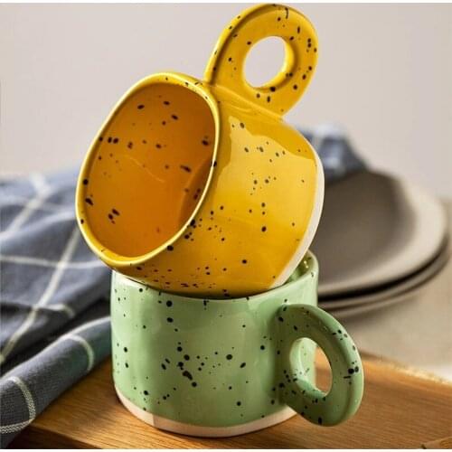 Creative ceramic mug 300ml, coffee mug, office, home, microwave oven, hand glasses for couple