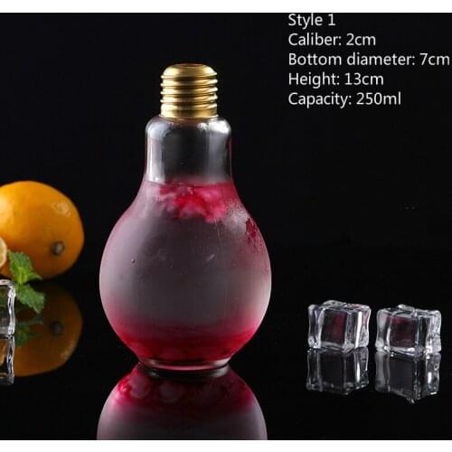 2 Capacity 200-400ml Creative Cocktail Glass Bulb Design Juice Smoothie Bar Cold Store Coke Milkshake Glass Cup Drinkware
