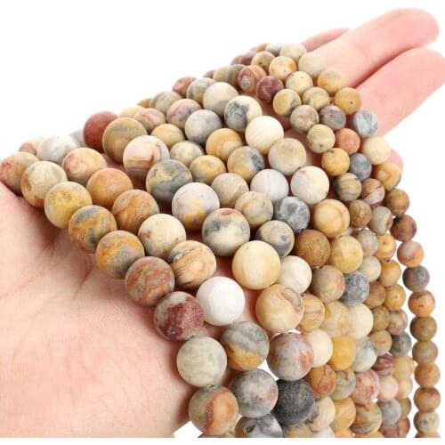 Frosted Crazy Agate Onyx Natural Stone Beads Loose Spacer Bead For Jewelry Making DIY Bracelet Necklace Accessorie 4/6/8/10/12MM