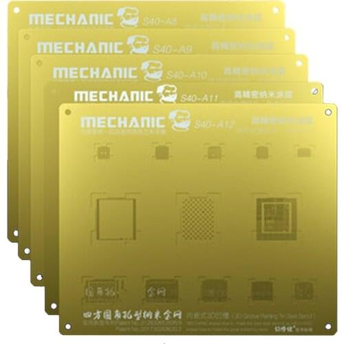 Mechanic 3D Groove Reballing Stencil A8 A9 A10 A11 A12 Gold Plant Tin Mesh for Phone 6 6S 6SP 7G 7P 8 8P X XS XS MAX XR S40