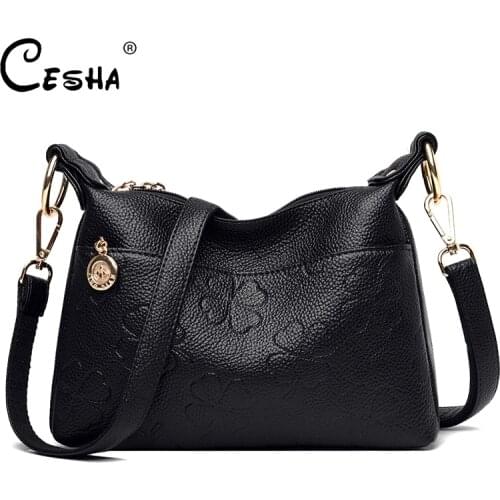 Fashion Clover Pattern Women Handbag High Quality Durable Soft Leather Shoulder Bag Casual Female Leather Messenger Shopping Bag