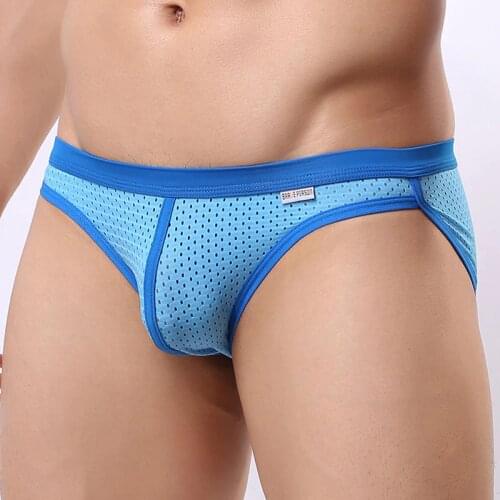 New Men Underwear Briefs Slip Mesh Shorts Cueca Gay men Underwear sexy Male panties Breathable Briefs