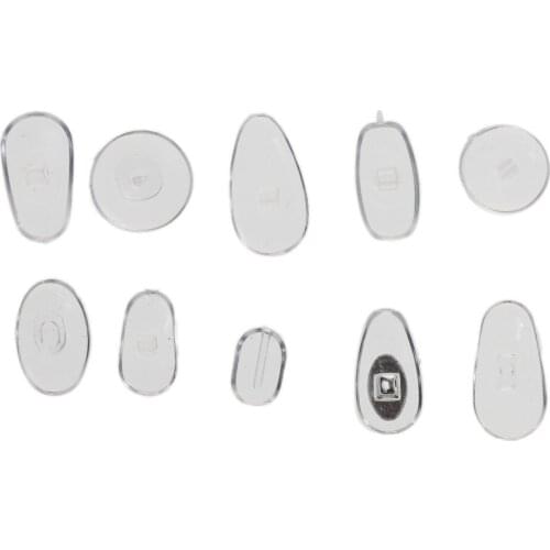 Set of 100 Pairs Silicone Eyeglass Anti-slip Nose Pads with Storage Box for Sunglasses Eyewear Repair Tool