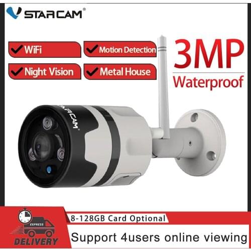 Vstarcam 3MP Outdoor Panoramic CCTV Camera Wifi 1080P 180 Degree Wide Angle Bullet IP66 Waterproof fisheye Security Camera Onvif