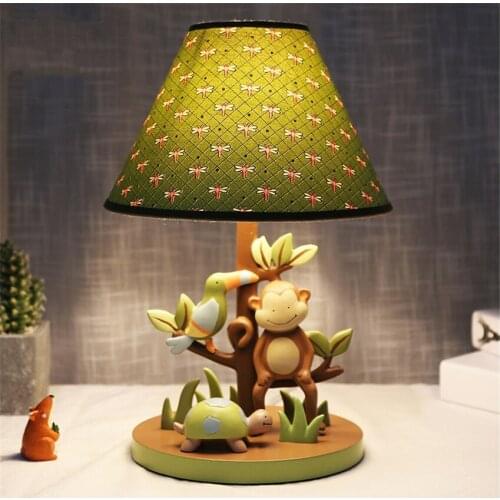 Cartoon Resin Animal Monkey Table Lamps Boy Bedroom Bedside Lamps Childrens Room Creative Cute Home Decor Table Lights Fixture