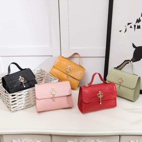 2020 Winter New Ladies Lightweight Messenger Small Square Bag Retro PU Leather Shoulder Bag Crocodile Pattern Clutch Bag Handbag