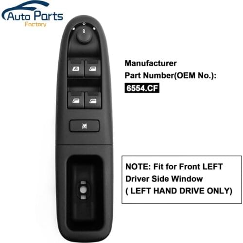 New Front Left Electronic Power Electric Window Switch Control For Peugeot 406 8B Baujahr 1995-2004 6554CF 6554.CF