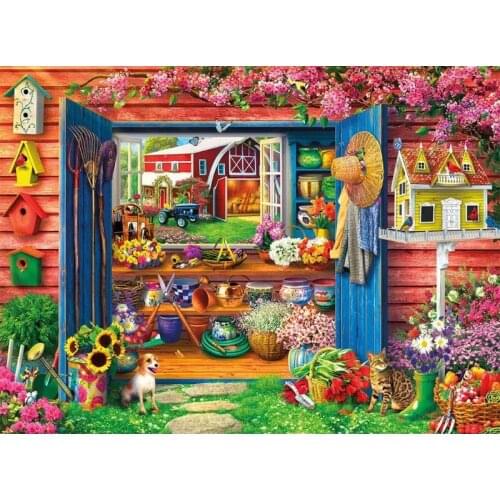 Scenery Garden Cross Stitch Kits Needlework Embroidery Crafts 14CT Unprinted DIY Arts Handmade Home Decor