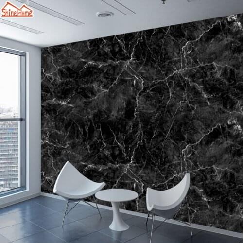 Custom Black White Marble Pattern Interior Wall 3d Wallpaper Home Walls Paper Decor for Living Room Peel Stick PVC Vinyl Prints