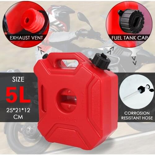 Motorcycle 5L Portable Jerry Can Gas Fuel Tank Plastic Petrol Car Gokart Spare Container Gasoline Petrol Tanks Canister ATV UTV