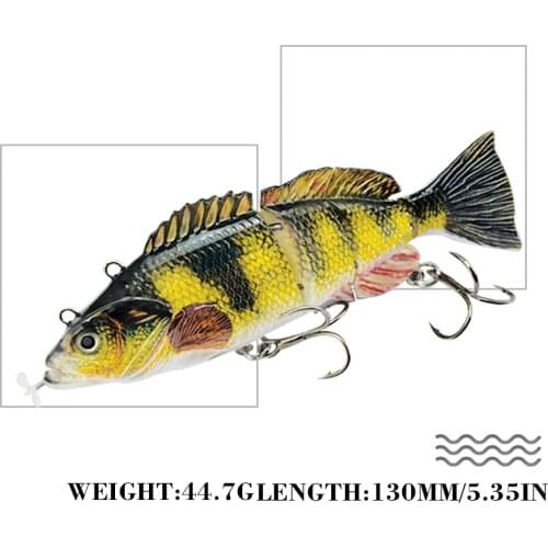 Robotic Multi Jointed Bait Electric Lure Bass Wobblers Led Light For 4 Segement Fishing Swimbait Artificial Hard Rechargeable