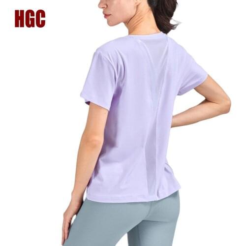 Yoga Shirts Fitness Casual T-shirt Women GYM Versatile Sports Top Short Sleeve Running Mesh Breathable Dry Fit Loose Blouse