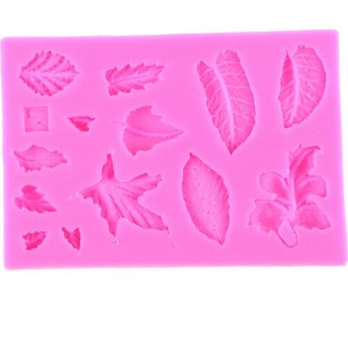 Free shipping Many different shapes of leaves Mini chocolate cake decorating tools DIY baking fondant silicone mold F0451