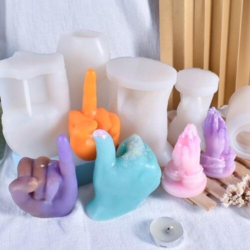 Gesture Candle Epoxy Resin Mold DIY Fingers Aromatherapy Plaster Silicone Mould