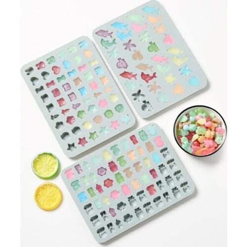 Meibum Silicone Vitamin Candy Moulds Fruit Gummy Molds With Droppers DIY Chocolate Mold Sugarcraft Baking Tools Nonstick Tray