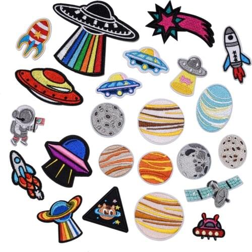 2021 New Universe Star Embroidered Cloth Stickers Astronauts Adhesive Patch
