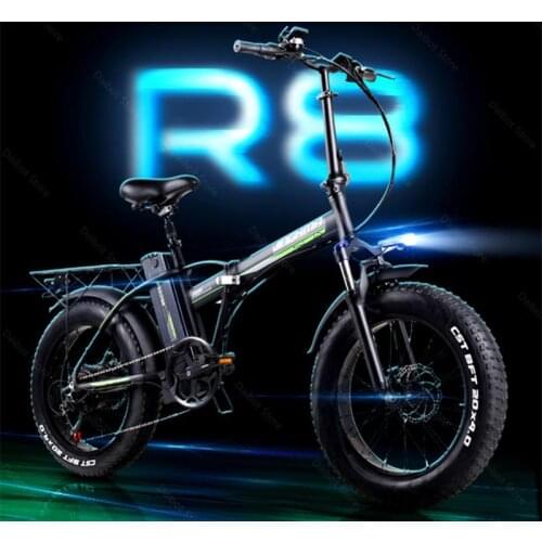 Off Road Tire Electric Snow Bike R8 Electric Bicycles 350W/500W/800W 48V Powerful Electric Bicycle Foldable With Back Carrier