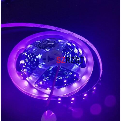 High quality real Ultraviolet Flexible LED Strip DC12V 3528 UV LED Strip Light 60leds/m Black White PCB Waterproof UV lamp
